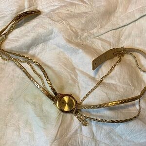 Gold Chain Watch with Braided Strap